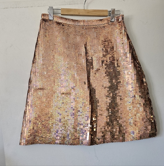 💖 Stella McCartney Rose Gold Sequin Skirt - Picture 3 of 10
